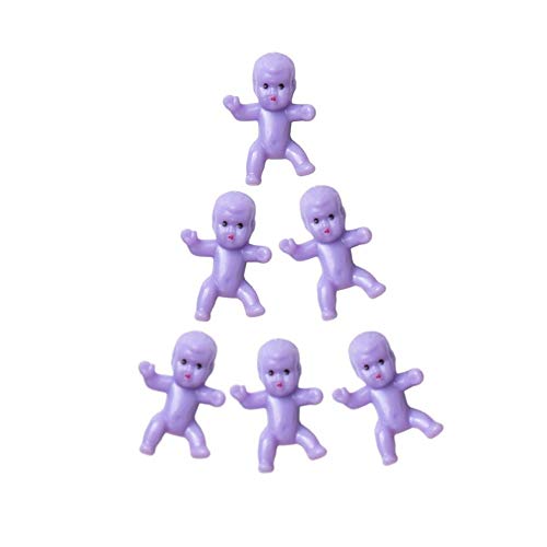 60 Mini Purple Plastic Babies for Baby Shower Games and Ice Cube Trays