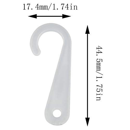 White Sock Display Hooks 500pcs 1 3/4 Inch Plastic J-Hooks Retail Hanging