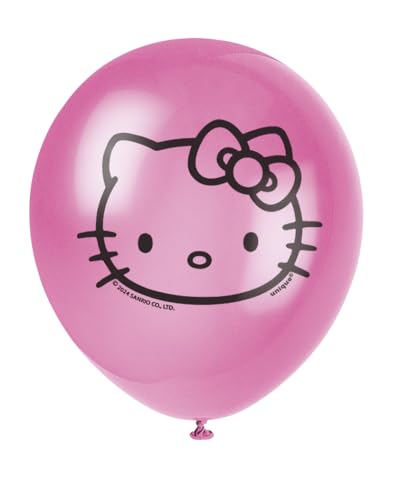 Hello Kitty Latex Balloons - 12 Inch Birthday Party Decorations, 8 Count