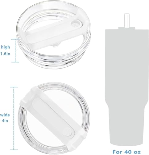 Replacement Tumbler Lid for Stanley 40 oz Quencher - Spill Proof, Dustproof, Black