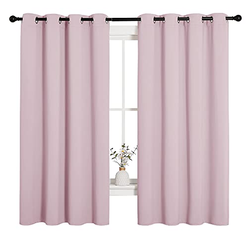 NICETOWN Baby Pink Blackout Curtain Panels, 55 x 68-inch, 2 Pack