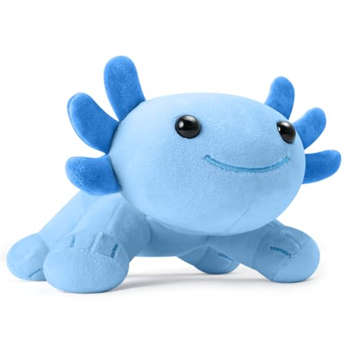 Blue Axolotl Plush Toy - 10.8-Inch Soft Stuffed Animal Pillow