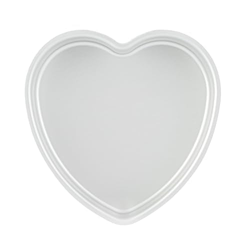 Restaurantware-Met Lux 6 x 6 x 2 Inch Straight-Sided Baking Tins, 12 Heart Shaped Cake Pans - Oven-Ready, Freezable, Anodized Aluminum Heart Baking Pans, Greaseproof, For Valentine’s Day Cakes
