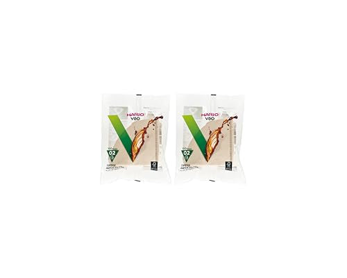 Hario V60 Paper Coffee Filters - Size 02 Natural (200 Count)