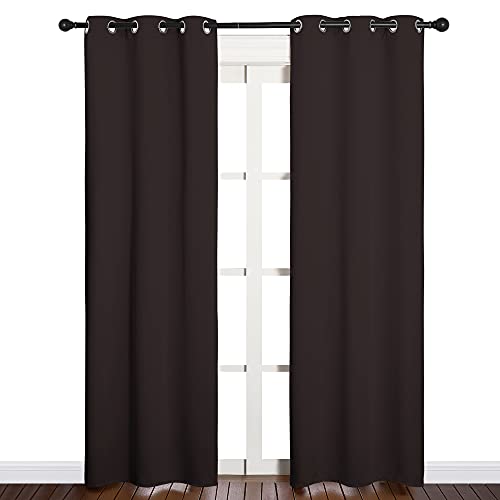NICETOWN Thermal Blackout Curtains, 34x84-Inch, Toffee Brown - 2 Panels