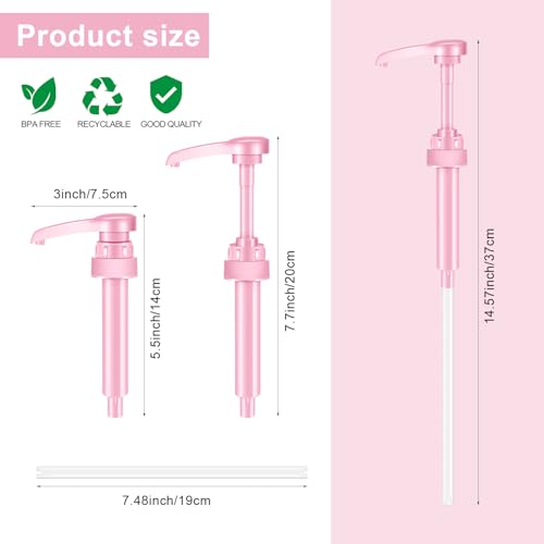 Pink Coffee Syrup Pump for 25 oz Bottles - 2-Pack