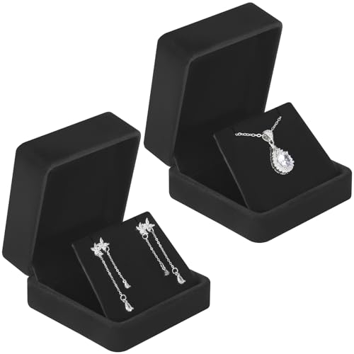 KUKUVR Velvet Earring Storage Box - 2 Pcs Small Jewelry Organizer