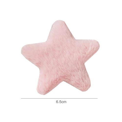 GANPUB Yellow Star Hairpins 4Pcs Soft Fluffy Anti-Slip Bangs Clips