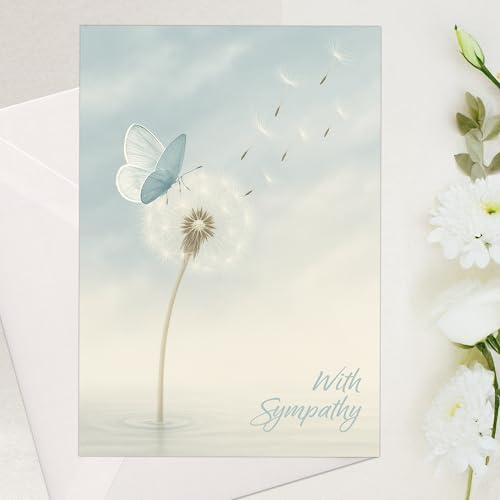 Cheerin Sympathy Card with Envelope - 5x7 Dandelion Design