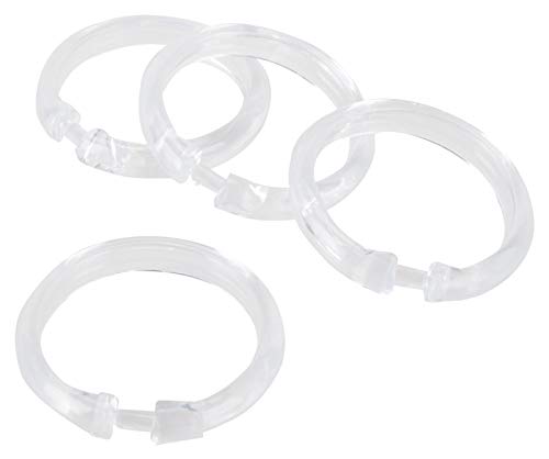 Rocky Mountain Goods Clear Plastic Shower Curtain Rings - 12 Pack