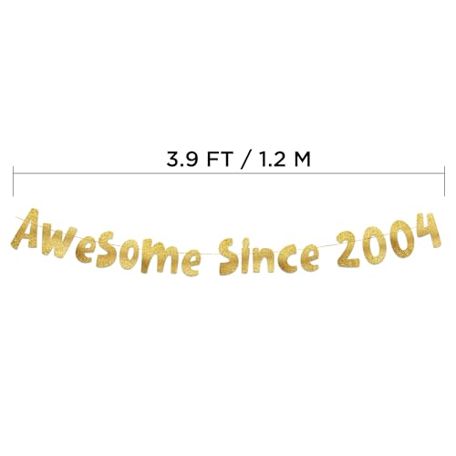 Gold Glitter Banner - Funny Since 2004 22nd Birthday & Anniversary Decoration