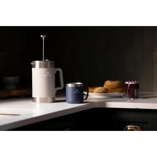 STANLEY Stay-Hot Camp Mug 12 oz | Press Fit Drink Through Lid | Cup for Coffee, Tea and Drinks | Insulated Stainless Steel Coffee Mug | BPA-Free | Plum