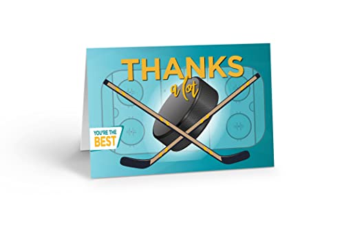 Hockey Thank You Greeting Card with Envelope - Made in the USA