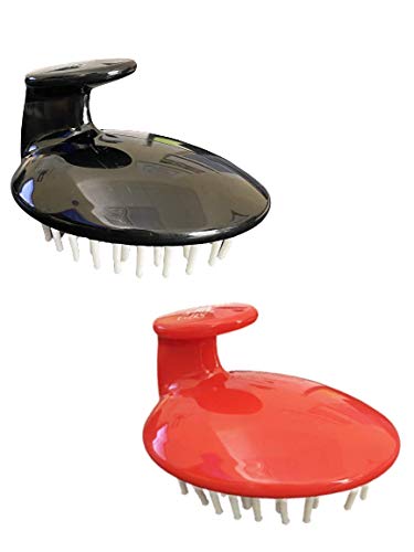 G.B.S Hair Scalp Massager & Shampoo Brush - Black and Red