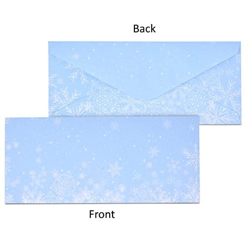 Christmas Snowflake Envelopes #10 Holiday Blue Winter Pack of 120