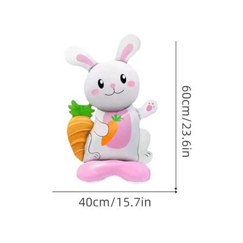 Cute Bunny Foil Balloons with Carrot Design - 2 Pack