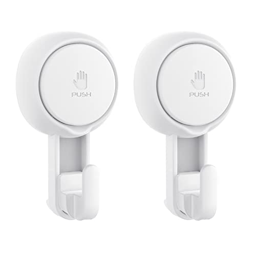 Elegear Heavy Duty Vacuum Shower Hooks, Large, 2-Pack - Waterproof & Reusable