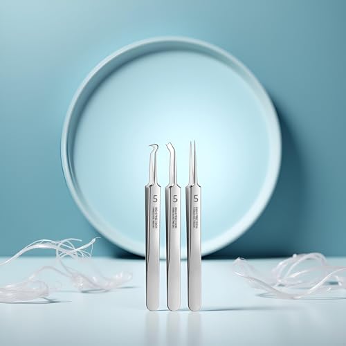 Zhuluck 3-Piece Blackhead Remover Tweezer Kit with Storage Box