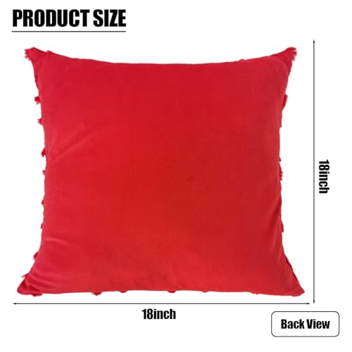 FSSODWT Red Valentine's Day Pillow Covers 18x18 Inch 2 Pack - Heart Openwork Decor