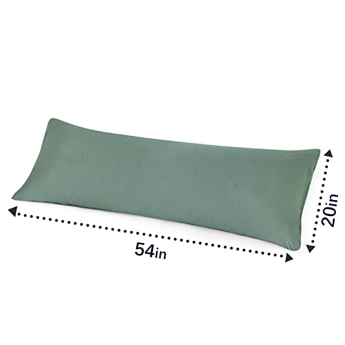MILDLY Sage Green Body Pillowcase - 20x54 Inches, Soft Microfiber