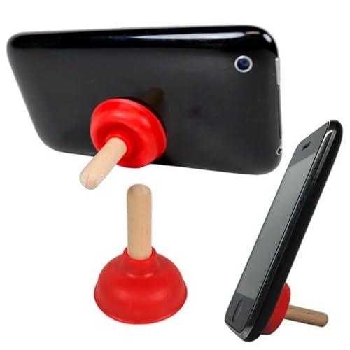 Mini Toilet Plunger Phone Holder Stand - 6-Piece Colorful Set