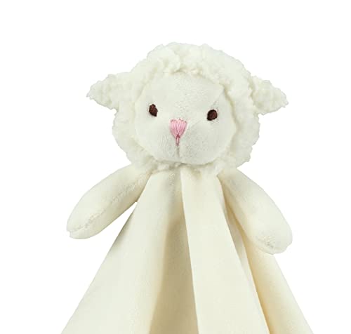 CREVENT Cozy Plush Baby Security Blanket - 14" Sheep Lovey for Newborns