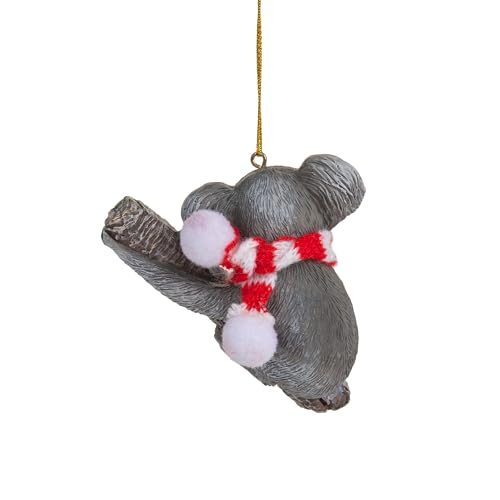 Koala Bear Christmas Ornament with Candy Cane Scarf - Wildlife Holiday Decor