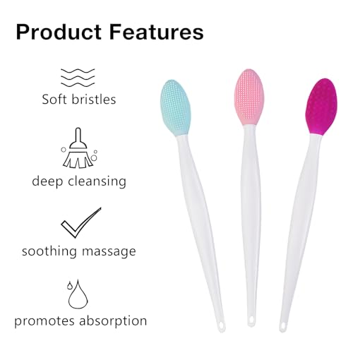 Kootinn 6 PCS Silicone Lip Scrub Brush Set - Double-Sided Exfoliating Tool