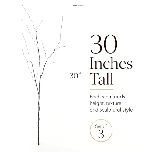 Curly Willow Branches - 30 Inch Bendable Artificial Twigs for Vases