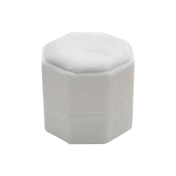 White Velvet 3-Slot Ring Box – Octagon Engagement & Wedding Band Holder