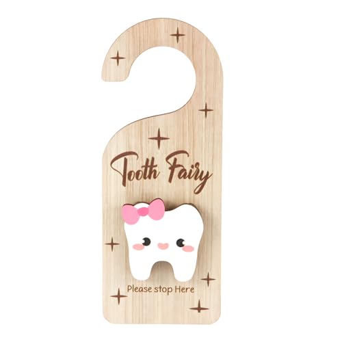 PEUTIER Wooden Tooth Door Hanger & Lost Tooth Keepsake Box for Kids