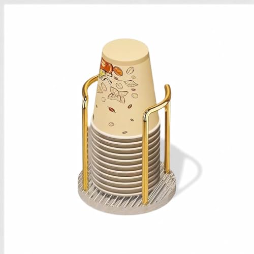 Elegant Gold Toothbrush & Mouthwash Cup Dispenser Holder