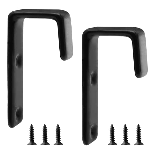 Bivethoi 2pcs Heavy-Duty Bunk Bed Ladder Hook Brackets, 1-Inch Black Iron
