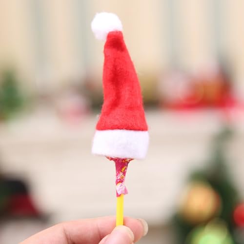 10 Pcs Mini Santa Claus Hats for Christmas Wine Bottles and Crafts