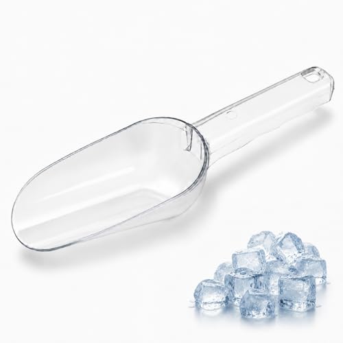 12 oz Clear Plastic Ice Scoop for Freezer, Ice Maker and Dry Food Bin