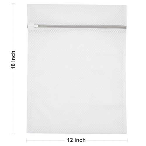 HFengQ Set of 4 Mesh Laundry Bags 12x16 Inches for Delicates & Lingerie - Reusable Wash Bags