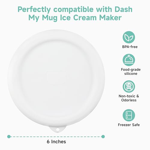 Silicone Lid for Dash Ice Cream Maker - Reusable Food-Grade Bowl Cover