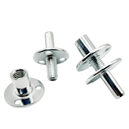 M12 Bedpost Connectors - 2 Sets Screw-in Tee Nuts for Furniture