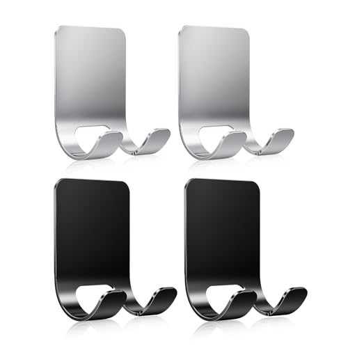 4-Pack Stainless Steel Razor Holder Hooks - Waterproof & Durable