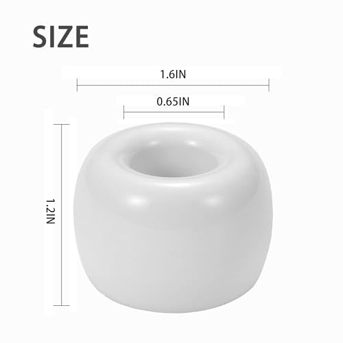 White Mini Ceramic Couple Toothbrush Holder Set - Hand-Made Design