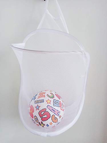 Small Hanging Mesh Laundry Hamper - Space-Saving Portable Basket