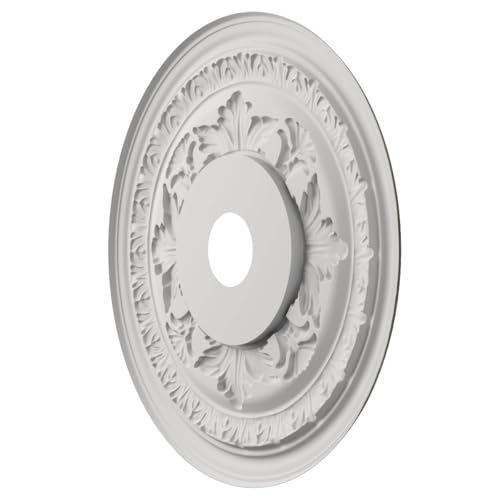 Ekena Millwork 22-Inch Metallic Black Night Ceiling Medallion - Baltimore PVC Decorative Accent