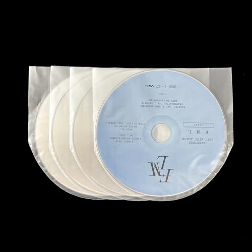100PCS Anti-Static CD and DVD Inner Sleeves - Transparent Plastic Protectors
