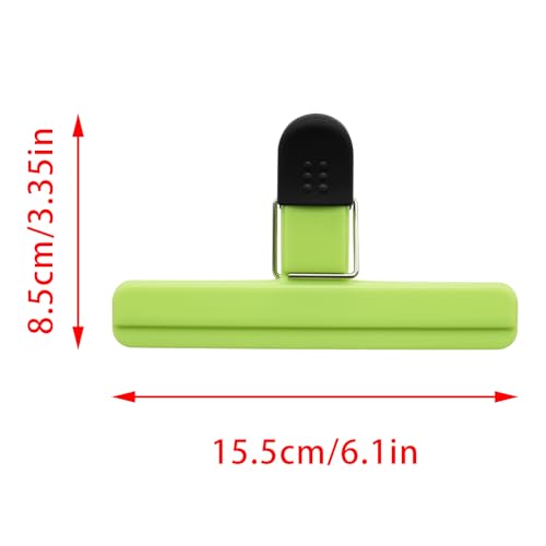 Large Plastic Food Bag Clips 6 x 3.5 Inch Assorted Colors 6 Pack