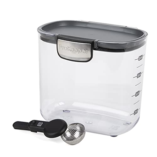 ProKeeper+ by Progressive International Clear Plastic Airtight Food Baker's Kitchen Storage Organization Container Canister Set with Magnetic Accessories (Powdered Sugar 1.4-Quart)