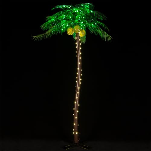 7ft LED Palm Tree with 192 Bright LEDs - Reinforced Outdoor Version