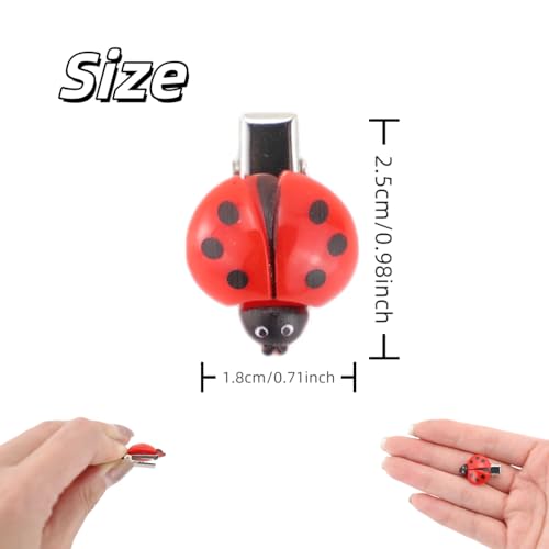 Fosrisix 9 Pcs Ladybug Hair Clips Red Black Polka Dot Y2K Barrettes