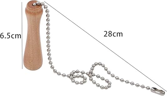 Zhuluck 12-Inch Wood Beaded Ceiling Fan Pull Chain Extension with Brass Connector
