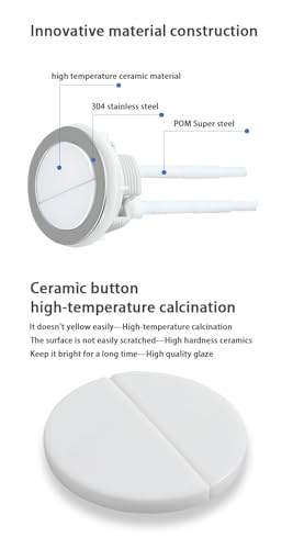 BKK HOME 48mm Dual Flush Toilet Button with Stainless Steel Ring