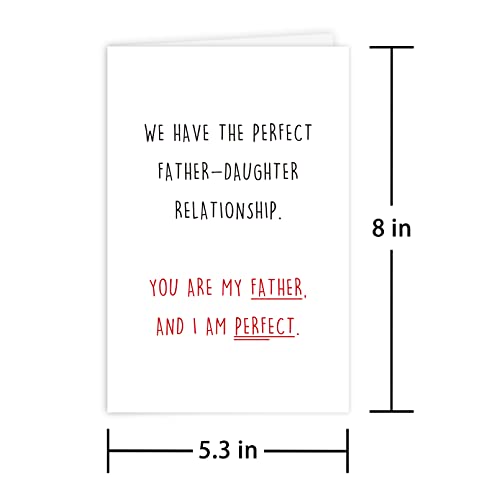 Funny Father's Day Card for Dad from Daughter - Humorous 8" x 5.3"
